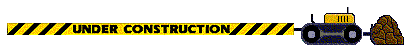 animated gif of a construction vehicle driving by. a yellw and black sign trails the vehicle with the words 'under construction'